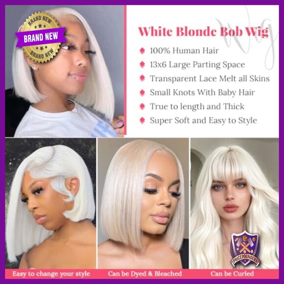 13x6 HD Lace Frontal Bob Wig Human Hair Pre Plucked Baby Hair 8 Inch main image 6